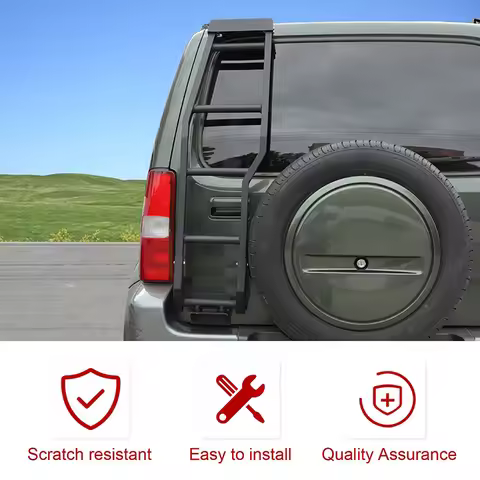 BAWA Car Trunk Tailgate Climbing Ladder for Suzuki Jimny 2007-2017 Aluminum Alloy Rear Door Protecti