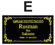 (PO 1-2 Hari) PAPAN NAMA NISAN ISLAM CUSTOM AKRILIK MAKAM / Tulisan Papan Nama Maesan Untuk Batu Nis