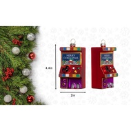 2 Pack Blown Glass Arcade Game Ornament for Christmas Tree, Glass Arcade Game Christmas Ornament KF1