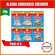 ↙ ◄ ✤ ALASKA Condensada Sakto Pack 38g Pack of 6 Sweetened Condensed Milk Creamer