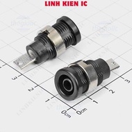 [5 Pieces]- 4mm Anti-Shock Female Banana Base Linhkien IC Black Wire Connector