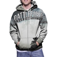 Bad Company Battlefield 2 Hoodie Jacket Zipper Hoodie (Zipper Zipper) Fullprint Hoodie Polyester Jer