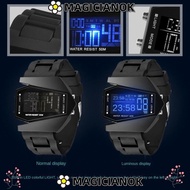 MAGICIANOK Electronic Watch Gift Silicone Strap 12/24H System Cool Alarm