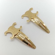 （超熱門爆款♥️）Celine 思琳 金色 凱旋 Logo 髮夾 髮飾