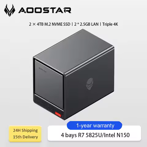 AOOSTAR WTR PRO Mini PC ADM Ryzen 7 5825U 4-Bay 4K Triple Display Gaming Desktop Computer with Dual