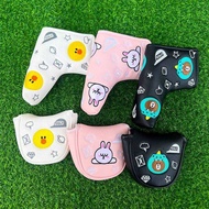 Golf Putter Cover Flat Putter Protective Cover Semicircle Putter Cover Cute Cartoon Exquisite Embroi