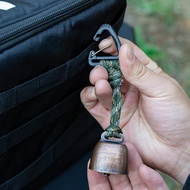 Outdoor Bear Bell For Hiking Camping - Heavy Duty Cast Iron Cowbell With Handmade Woven Strap, R6d5
