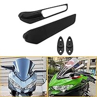 QIDIAN Motorcycle Rearview Mirror Wind Wing Adjustable Rotating Side Mirror Winglet Ninja 250 300 400 650 250SL ZX25R ZX6R ZX-6R R1 R6 Stainless Steel Aftermarket Accessories