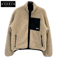 Stussy 黑色 x 米色 SHERPA Boa 抓絨雙面外套 M 碼 [二手]