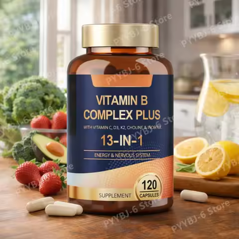 Vitamin B Complex Plus13-in-1 120Vegan Capsules Energy Support Immune Health Nerve Function Skin Wel