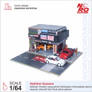 ADVAN Yokohama workshop Diorama, Toyota workshop Japan Scale 1:64 Diorama 1/64