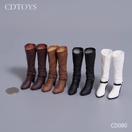 Ready Stock cdtoys CD080 1/6 Female Soldier Solid High Heels Mid-Tube Boots Model