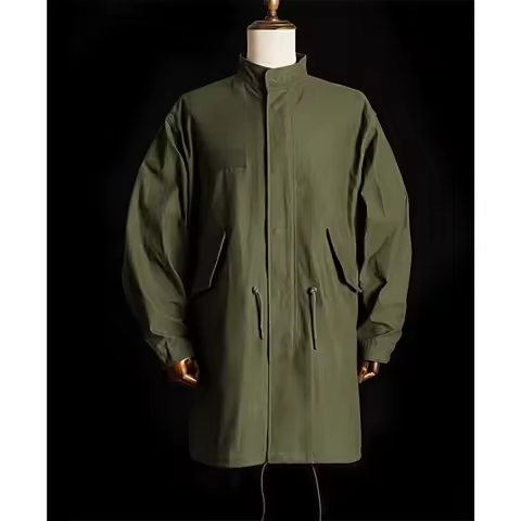 Red Tornado M65 Fishtail Parka Mens Mid-Long Windbreaker Vintage Style Mens Coat