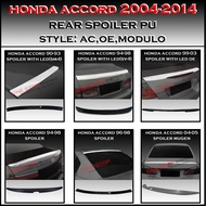 HONDA ACCORD 2004-2005 2006-2007 2009-2012 2014 REAR SPOILER REAR BONET LIP POLYURETHANE (PU) SKIRT LIP BODYKIT