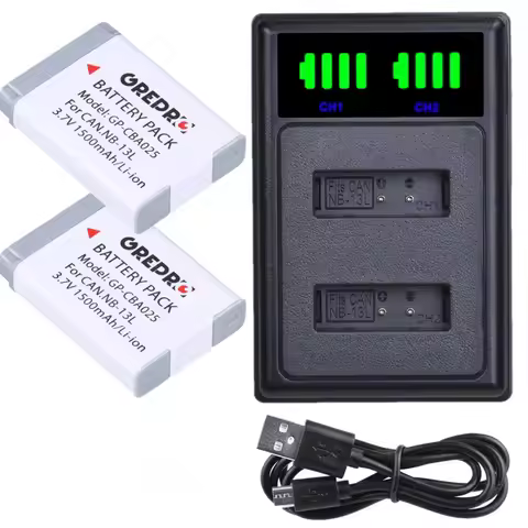 NB 13L NB-13L Battery + Dual Charger for Canon PowerShot SX720 HS, SX730 HS, SX740 SX620,G7X Mark II