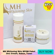 MH Whitening Skin BPOM Paket 3in1 Cream, Sabun, Toner |  MH Whitening 