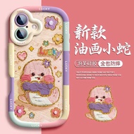 适用Nova13/12Pro手机壳P70软壳P60可爱Mate70泡芙60油画小蛇8.5 Suitable for Nova13/12Pro phone case, P70 soft case, P6