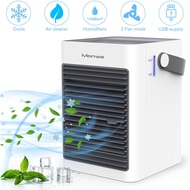 (no BOX) Manwe Portable Air Cooler, Small Air Conditioner Cooler and Humidifier,Mini Evaporative Coolers Purifier, 3 Fan