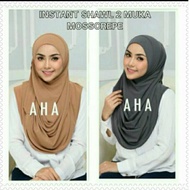 TUDUNG SARUNG 2 LOOP - INSTANT SHAWL 2 MUKA MOSSCREPE