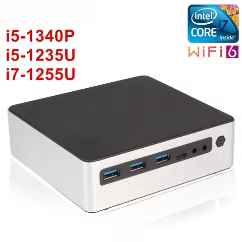 2025 Pocket Mini Computer i5 1340P i7 1255U 2xDDR5 NVMe SSD Windows 11 Pro NUC Mini Gaming PC Portab