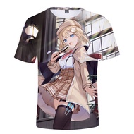 Hololive VTuber Watson Amelia Cosplay T-shirt 3D Printed Men Women Harajuku Short sleeve Tee Top Fas
