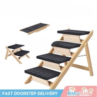 Babydairy Foldable Wooden Pet Stairs Medium Dogs Steps Cat/Dog Ladder for High Beds, Sofa, Couch, Ca