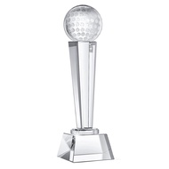 Crystal Glass Golf Trophy 9 X 2.8 Inch for Adults Kids Golf Tournament Table Desktop Decor