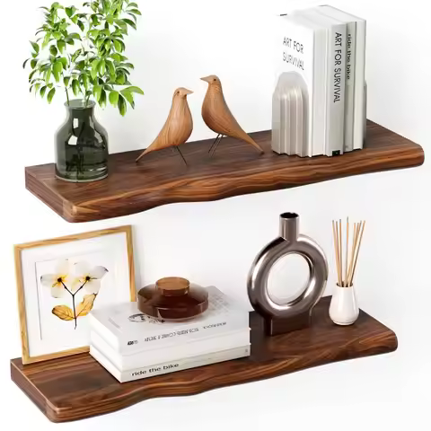 Shelves for Wall Rustic Farmhouse 24 Inch Floating Shelf Bathroom Wooden Shelves for Wall Mounted Li