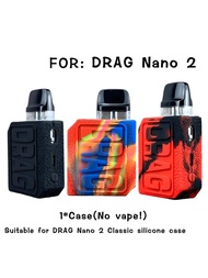 1ชิ้น เคสซิลิโคนใหม่ที่เหมาะสำหรับ Voopoo DRAG Nano 2, สัมผัสหนัง ป้องกันการลื่น เปลือกยางนุ่ม, ข้าม