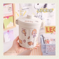 DIY Cute Rubbish bin Duskbin style Multi-function Pen Holder Desktop 少女心放映室 ins可爱小垃圾桶带盖 创意家用学生桌面收纳桶笔