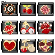 Fashion Homme Casino Poker Chess Snooker Charm Italian Links Fit 9mm Bracelet Stainless Steel Women 