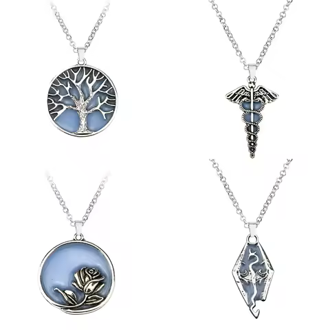 Trend Luminous Stone Necklace Y2K Styles High Quality Glow In The Dark Pendant Necklaces Party Jewel