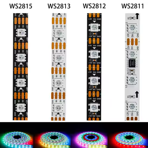 WS2812B WS2811 WS2813 WS2815 5050 RGB Smart LED Strip Lights WS2812 30/60/144Pixels/Leds/m Individua