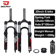 Bolany Folding Bike Fork Disc Brake BMX Kids Spring 20 Inch Suspension Bicycle Forks Quick Release 9*100mm Cycling Acces