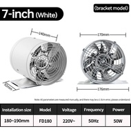 Exhaust Fan 7"8"10"12" Ventilation Fan Kitchen/Bathroom/Room Silent Cylindrical Exhaust Fan 7-Leaf