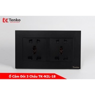 Tenko Genuine Plastic Face Double 3-Prong Wall Socket TK-N2L-018
