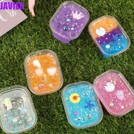 JAVIER Soft Rainbow Clay, Crystal Slime Non-Sticky Clear Crystal Clay, Soft Jelly Clay Pure Fake Water Transparent Soft Slimes Making Set Children Gifts