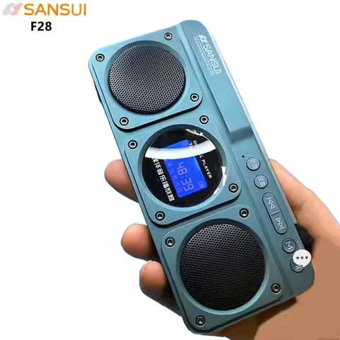 Portable F28 FM Radio Hi-fi Sound Quality LED Clock Lyrics Display Wireless Bluetooth Speaker Outdoo