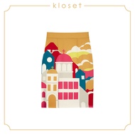 KLOSET Greece Print Skirt (SS20-S003) กระโปรงพิมพ์ลาย