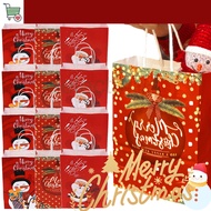 SM  Christmas Kraft Paper Handbag- Christmas Parties Large Capacity Candy Snack Packaging Pocket- Fo