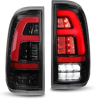 MAYELLO Pair Clear Lens Black Full LED Tail Lights for 2008–2016 Ford F-250/F-350/F-450/F-550/F-650 