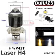 H4 hi low 18 watt led front bulb H4 laser 2 colors white yellow