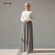 Korean Crepe Polycotton Ladies Maxi Skirt Kembang Muslimah [Fit up to 110KG]