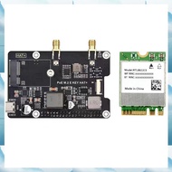 [W F S B] For 5 PCIe to M.2 E KEY with PoE HAT+ Expansion Board RTL8822CE Dual Band Wireless Network