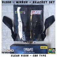 NMAX 2020 2021 Side mirror with Bracket and Visor Ocito Windshield SET Nmax V2