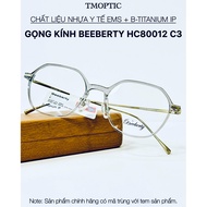 Beeberty HC80012 C3 hexagonal B-Titanium IP glasses frame with transparent gray border unisex
