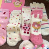 Winter Socks Pink Girls All-Match Fleece Lining Thickened Warm Socks Socks Cute Furry Confinement So