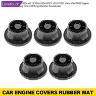 LOVETOUCH 5Pcs Car Engine Covers Rubber Mats For Mercedes Benz S204 W212 X164 X204 W251 V251 W221 Vi
