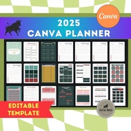 2025 Canva Digital Planner | Editable 2025 Planner | Canva Template | Canva Planner |