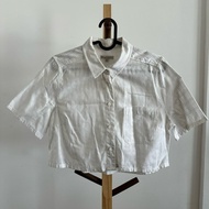 White Crop Top Shirt Short Sleeve [Second Hand] Target Collection